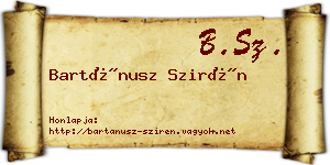 Bartánusz Szirén névjegykártya
